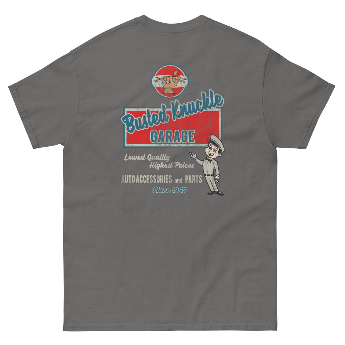 Busted Knuckle Garage Carguy Cheap Parts Two-Sided T-Shirt