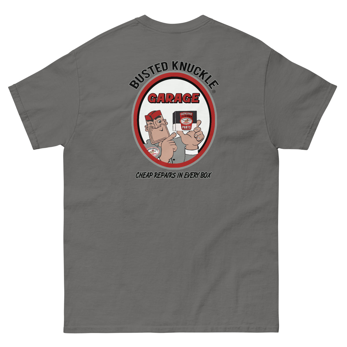 Busted Knuckle Garage Carguy Cheap Parts Two-Sided T-Shirt