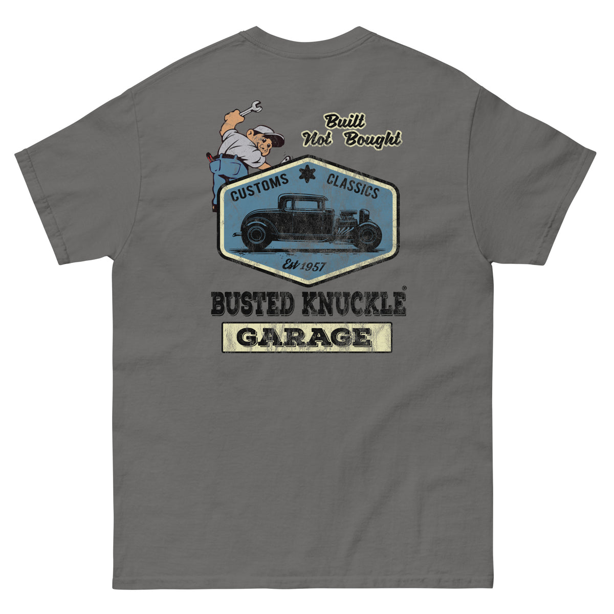 Busted Knuckle Garage Carguy Built-Not-Bought Two-Sided T-Shirt