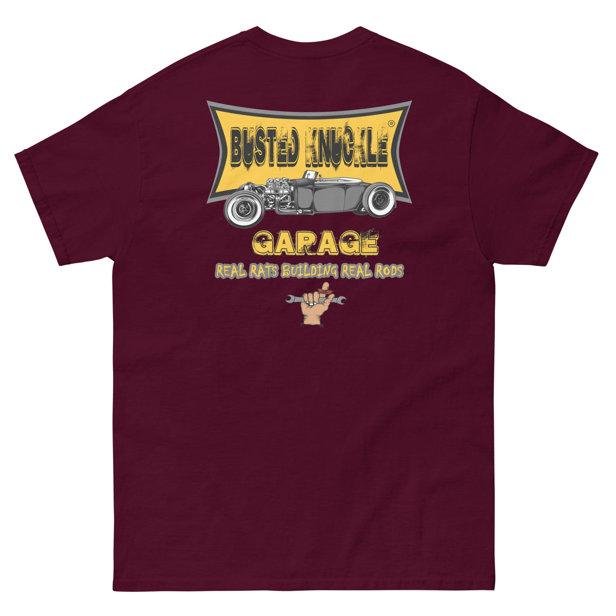 Busted Knuckle Garage Carguy Ratrod Builder Two-Sided T-Shirt