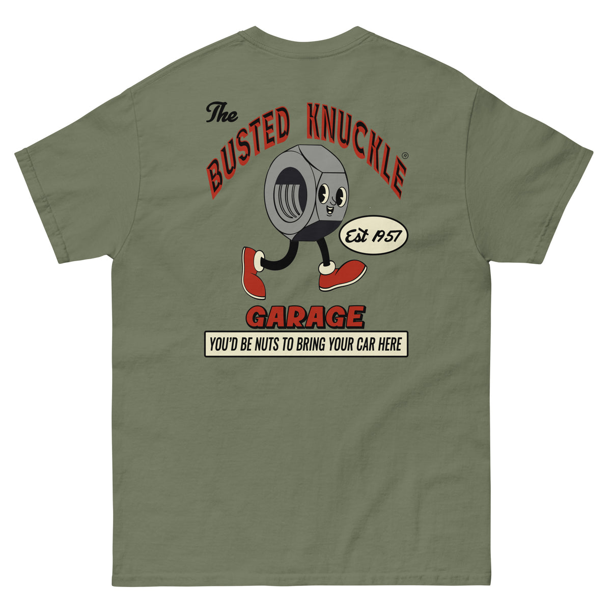 Busted Knuckle Garage Carguy Bad Car Repair Two-Sided T-Shirt