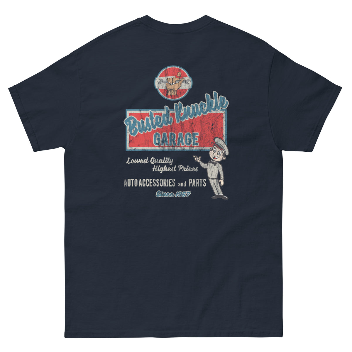 Busted Knuckle Garage Carguy Cheap Parts Two-Sided T-Shirt