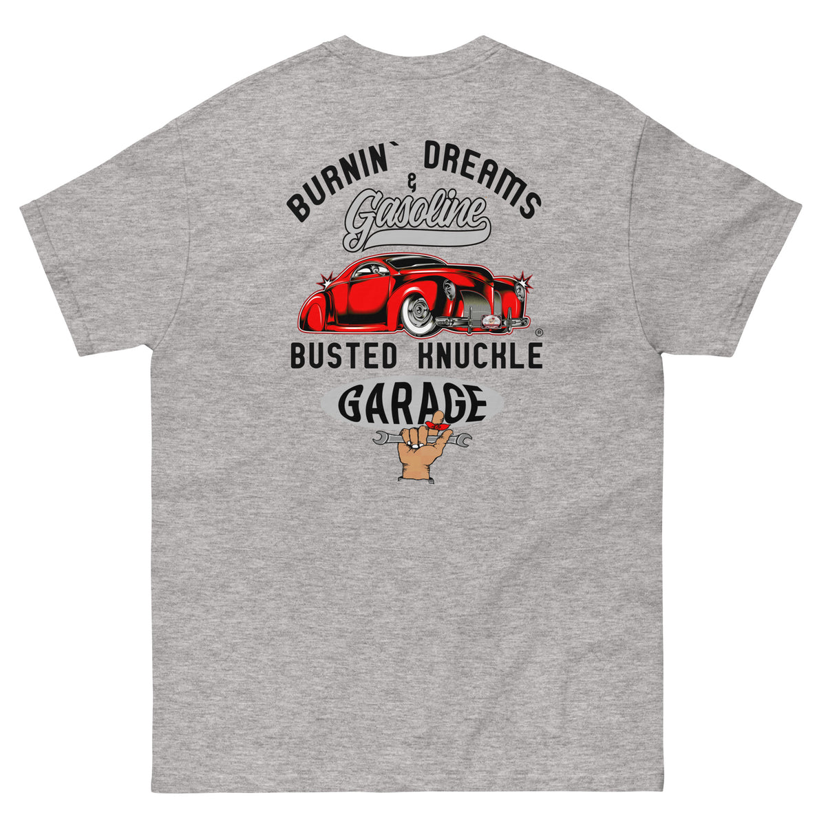 Busted Knuckle Garage Carguy Burnin&#39; Gasoline Two-Sided  T-Shirt