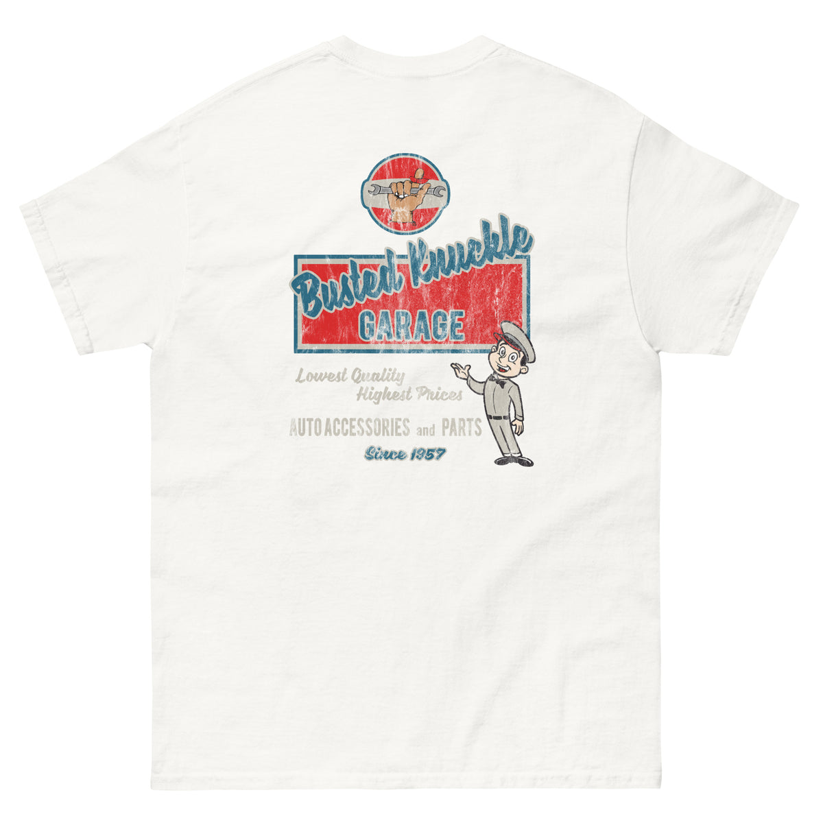 Busted Knuckle Garage Carguy Cheap Parts Two-Sided T-Shirt