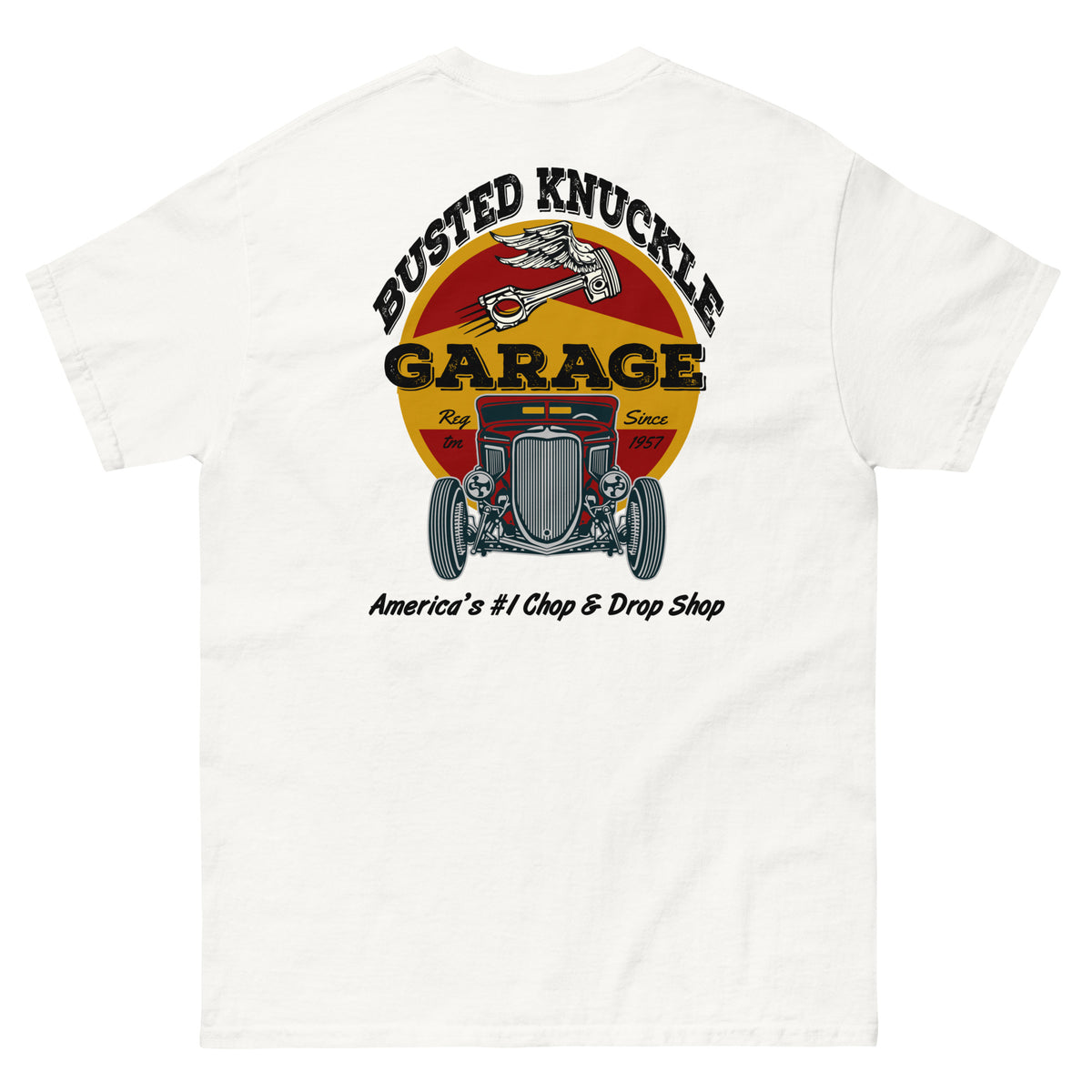 Busted Knuckle Garage Carguy Chop Shop Hotrod Two-Sided T-Shirt