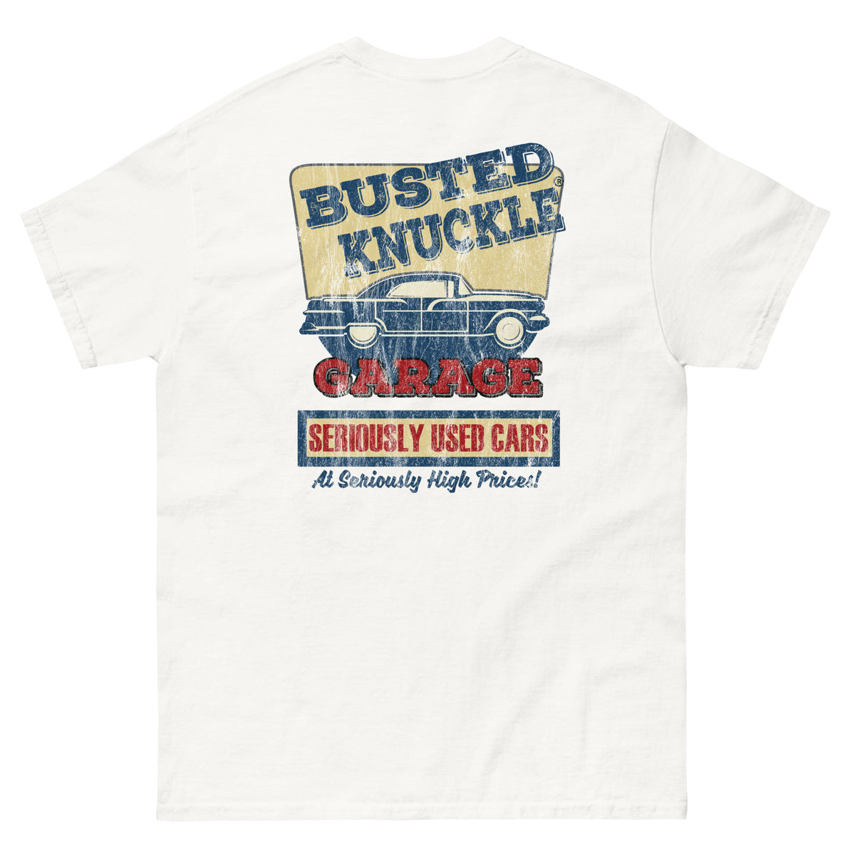 Busted Knuckle Garage Carguy Seriously Used Cars Two-Sided T-Shirt