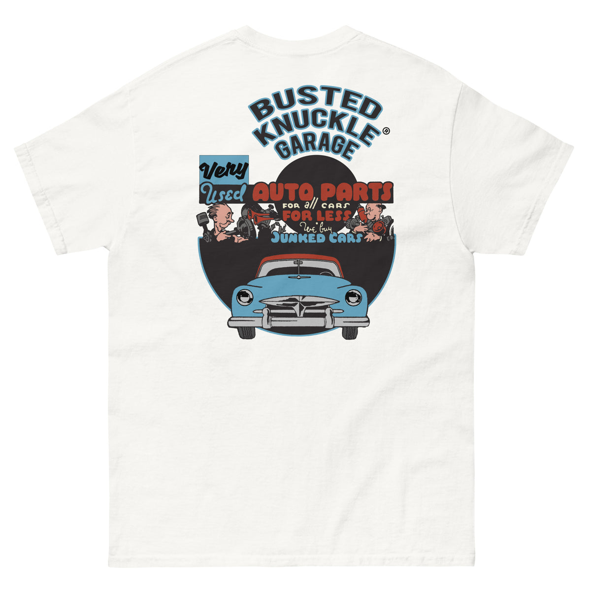 Busted Knuckle Garage Carguy Very Used Auto Parts Two-Sided T-Shirt