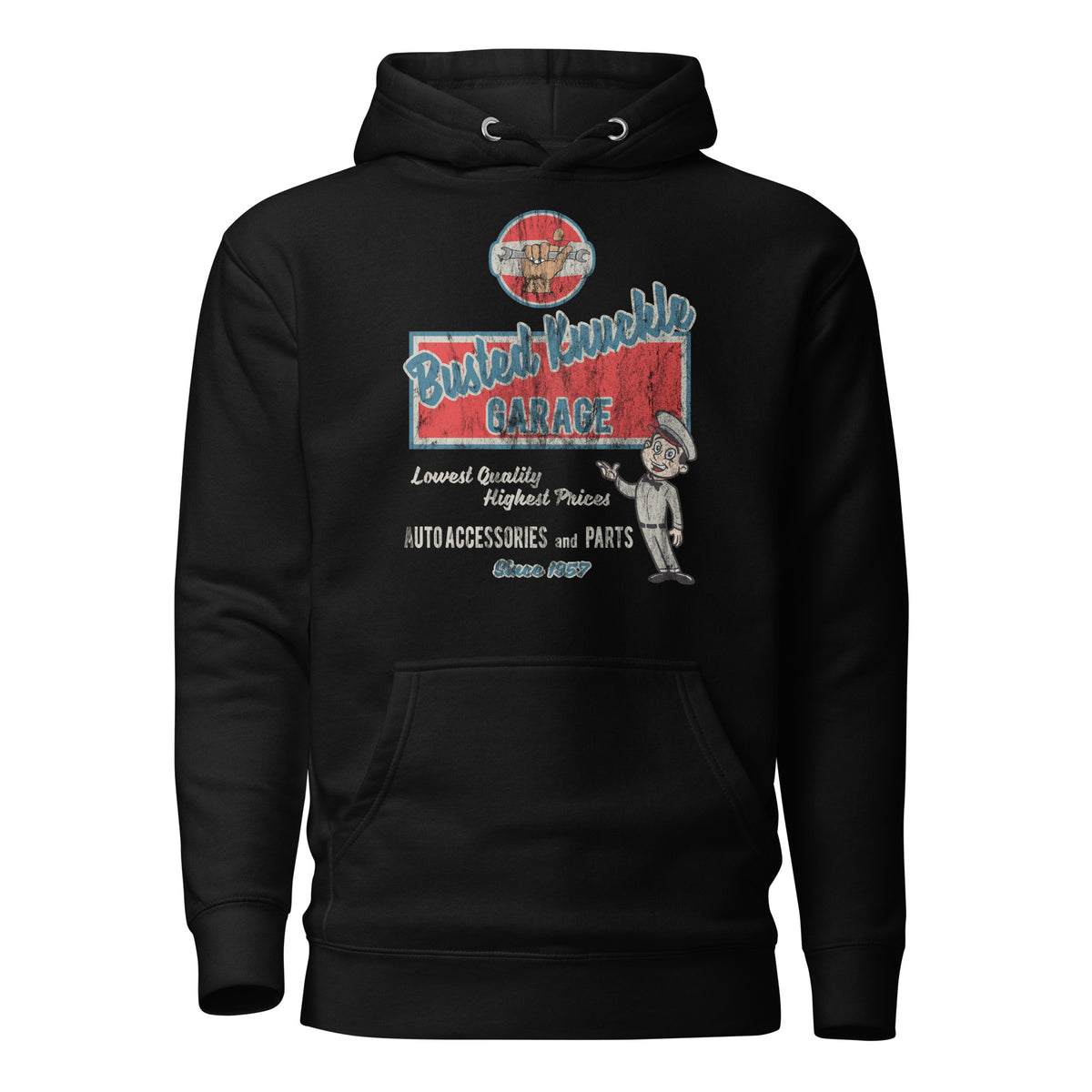 Busted Knuckle Garage Carguy Cheap Parts Black Hoodie