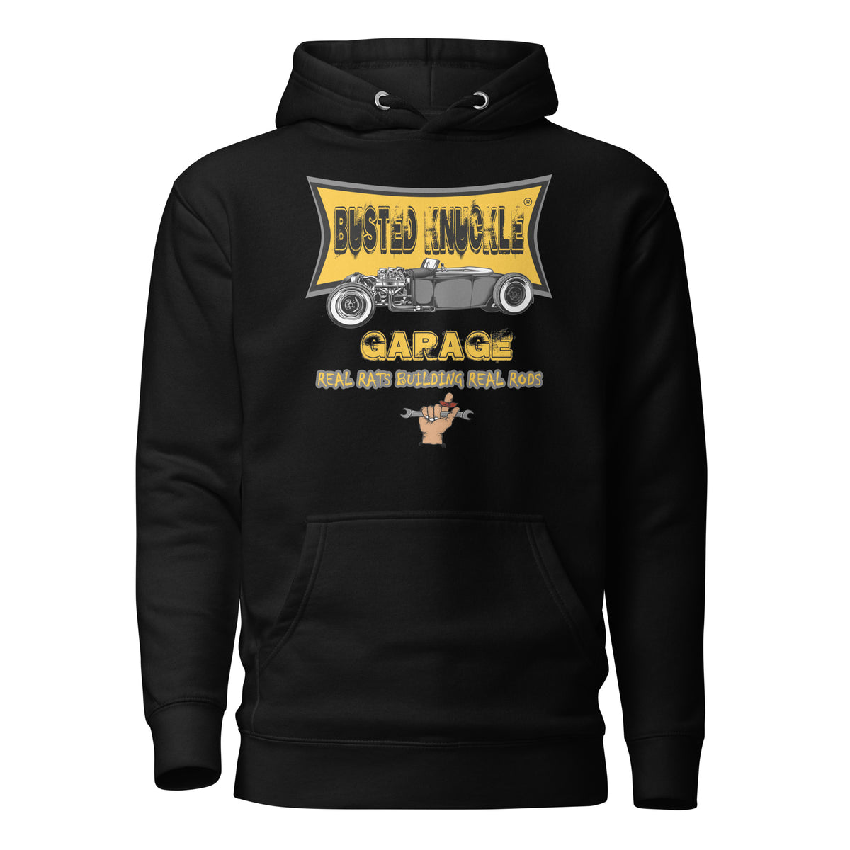 Busted Knuckle Garage Carguy Ratrod Black Hoodie