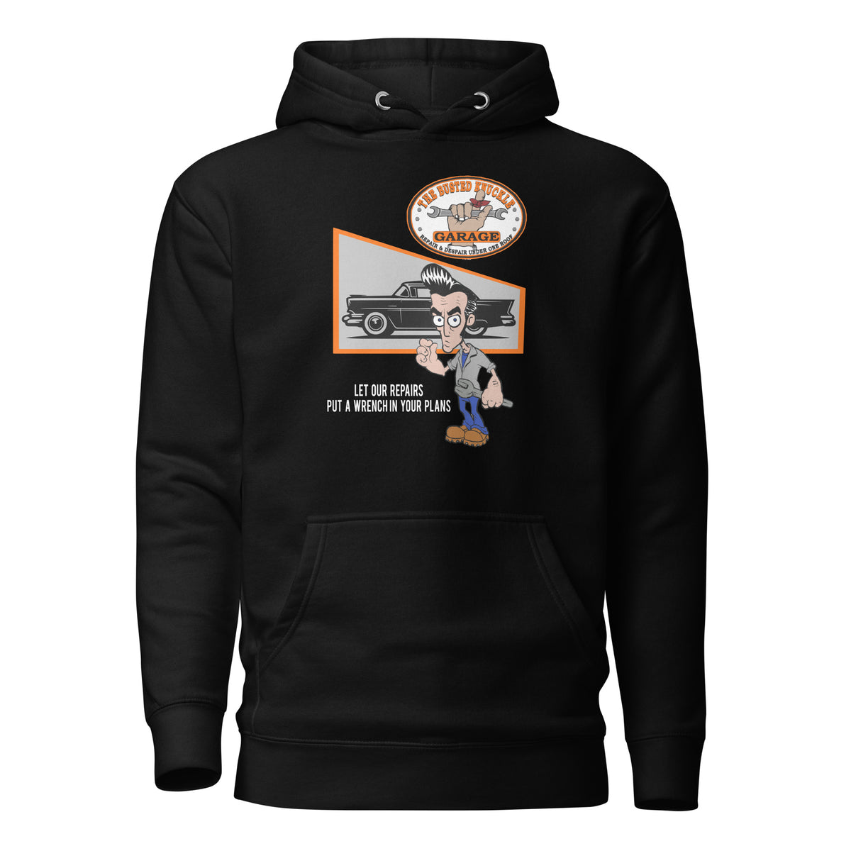 Busted Knuckle Garage Carguy Repairs Gone Bad Black Hoodie