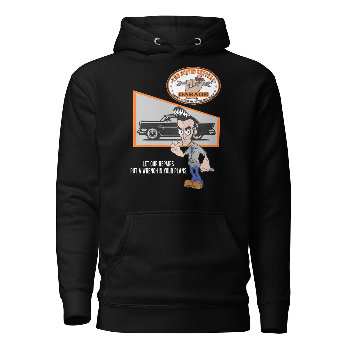 Busted Knuckle Garage Carguy &quot;Bad Car Repair&quot; Black Hoodie