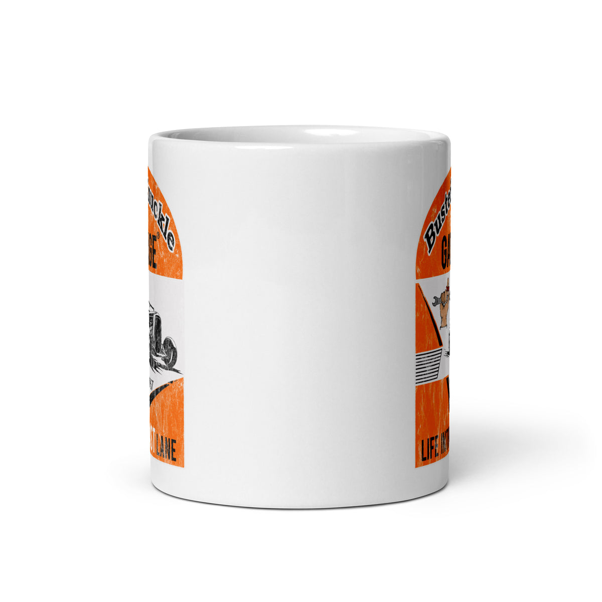 Busted Knuckle Garage Carguy Life-In-The-Past-Lane Coffee Mug Info