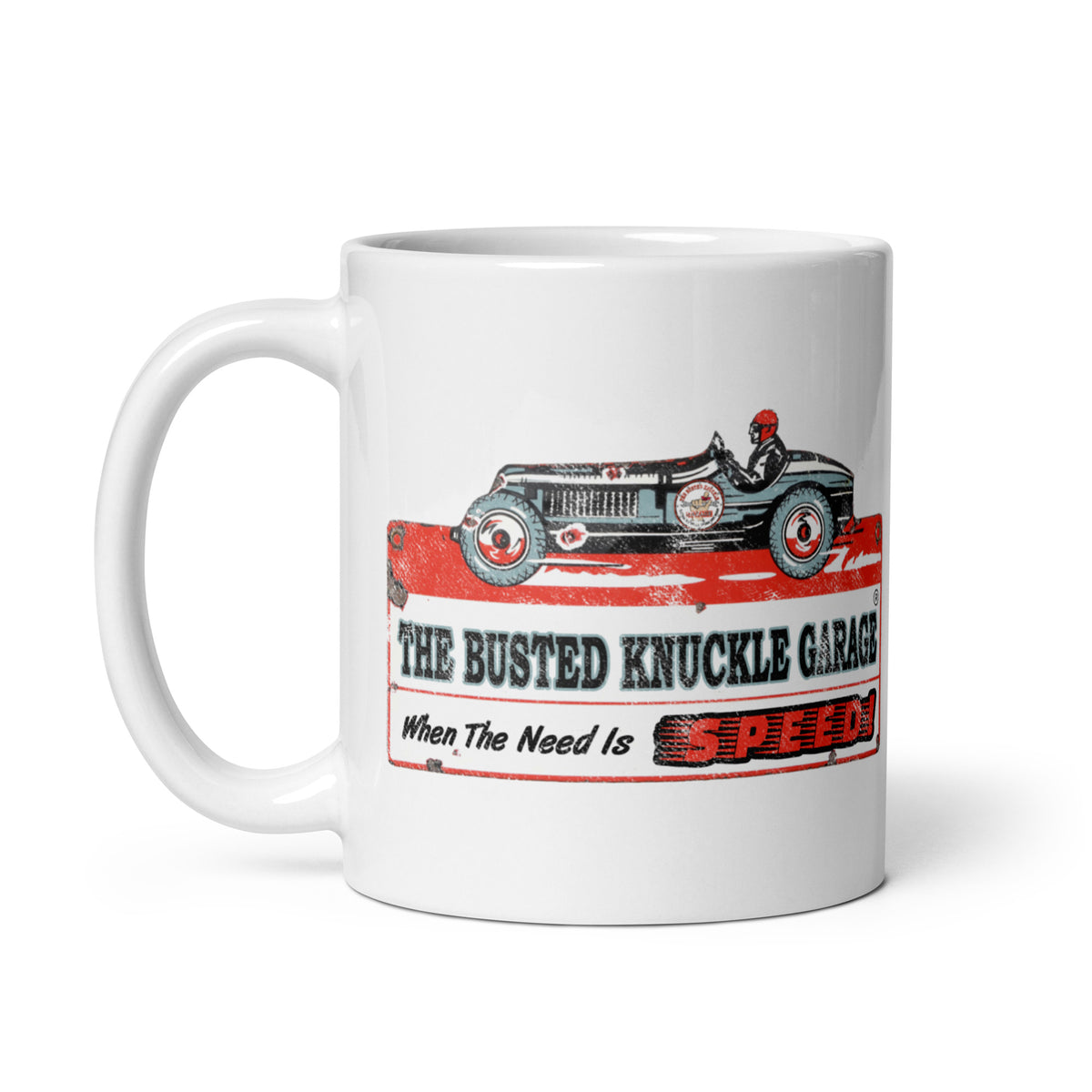 Busted Knuckle Garage Race Car Coffee Mug