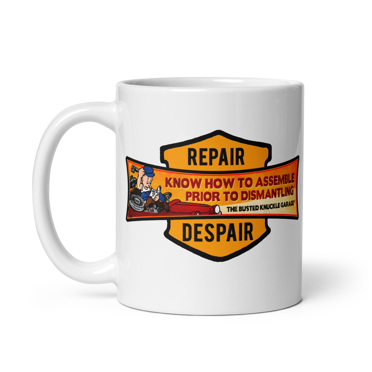 Busted Knuckle Garage Carguy Disassembly Mechanic Coffee Mug