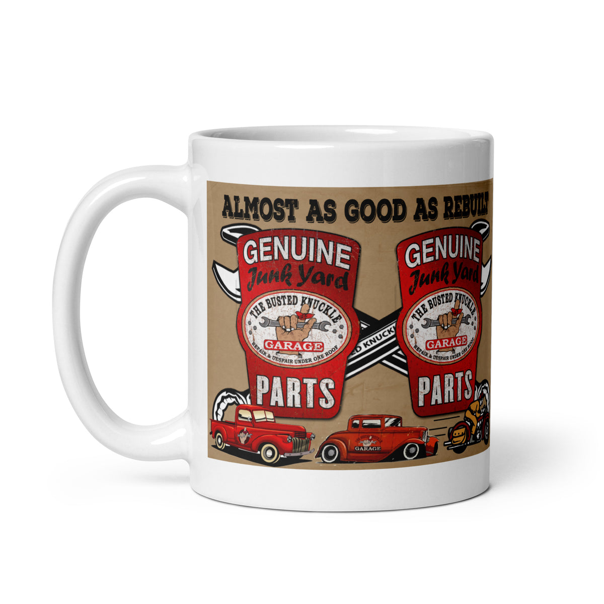 Busted Knuckle Garage Automotive Junkyard Parts Car Guy Coffee Mug