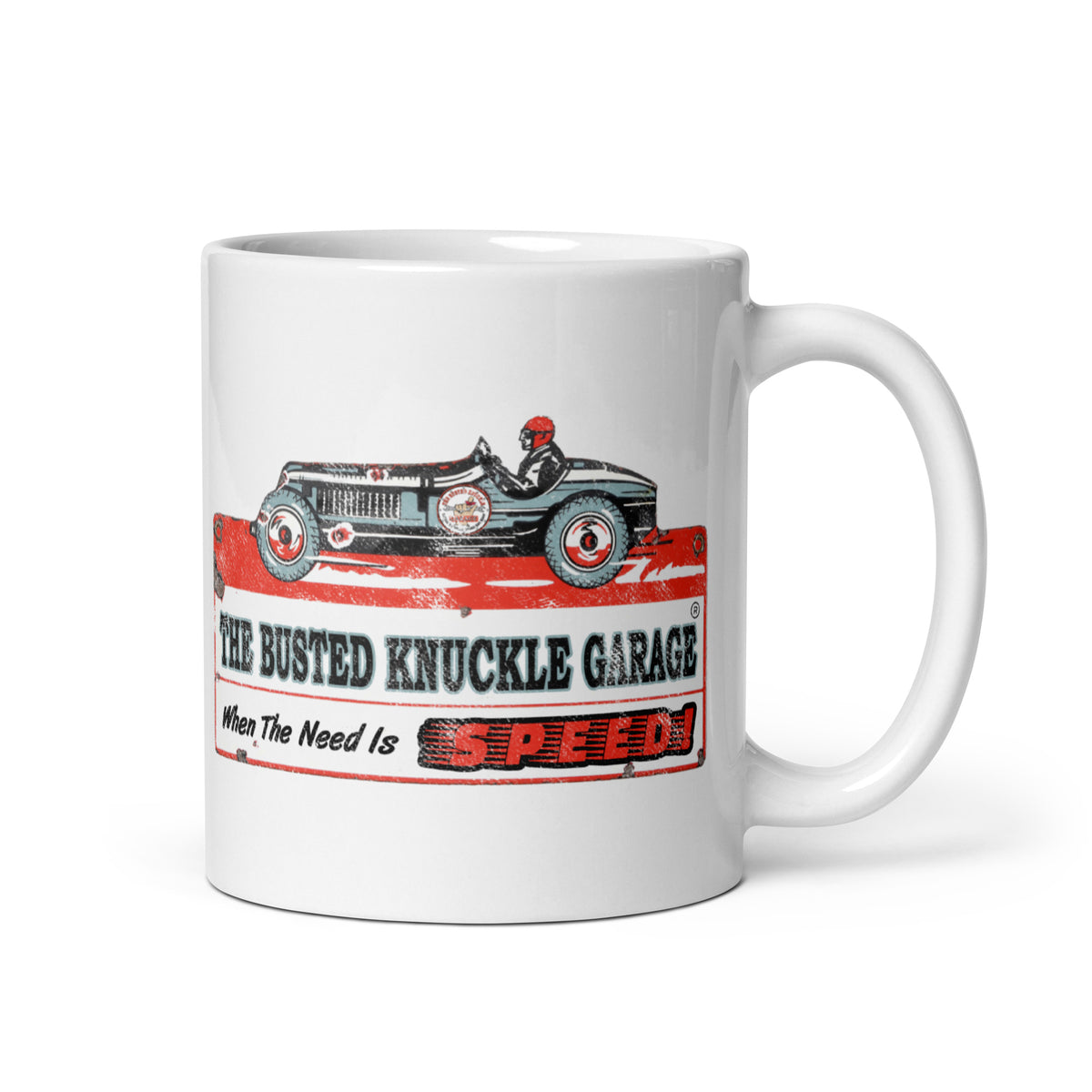 Busted Knuckle Garage Race Car Coffee Mug