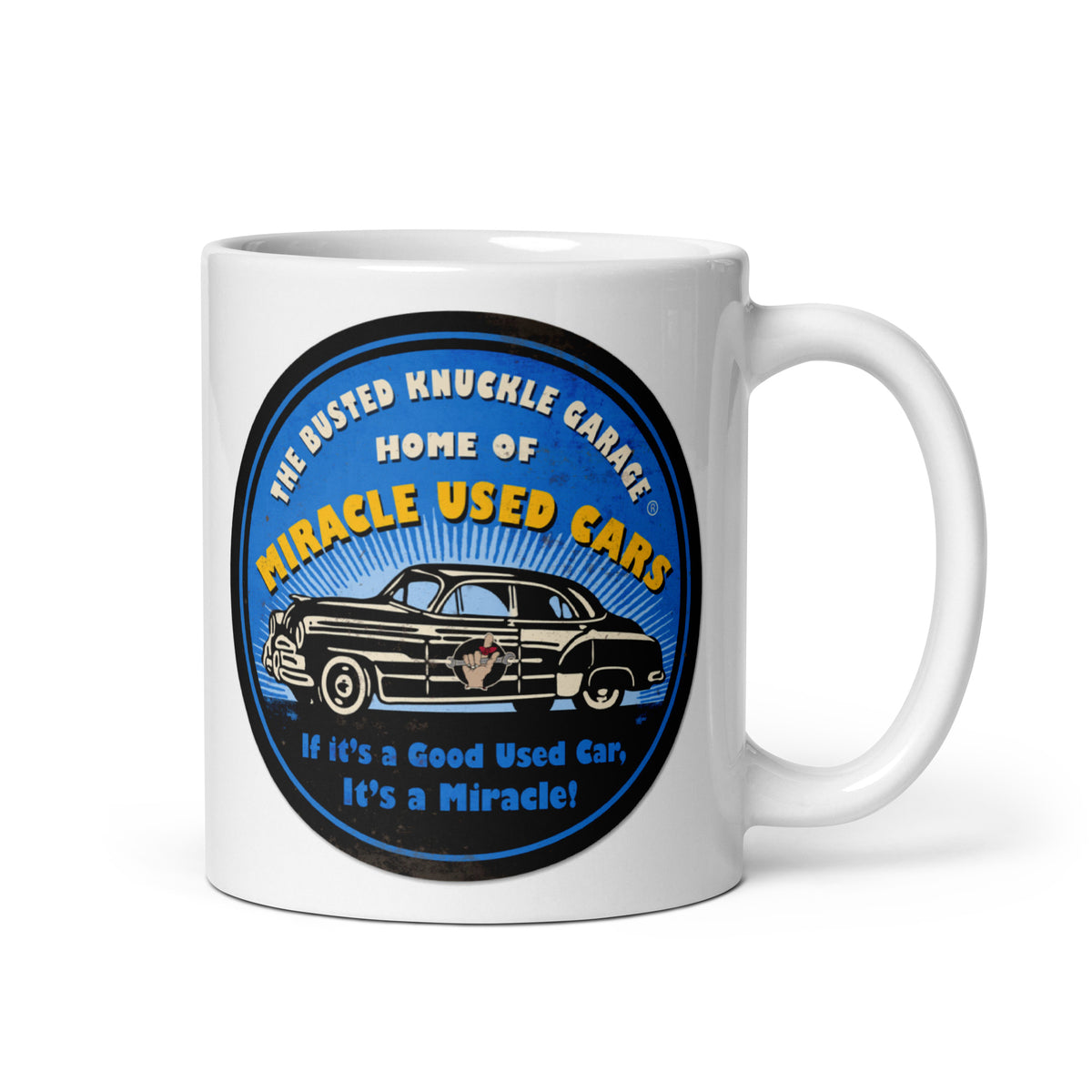 Busted Knuckle Garage Used Cars Coffee Mug