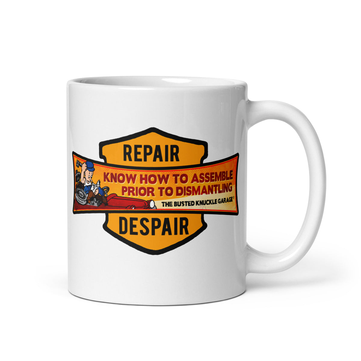 Busted Knuckle Garage Carguy Disassembly Mechanic Coffee Mug