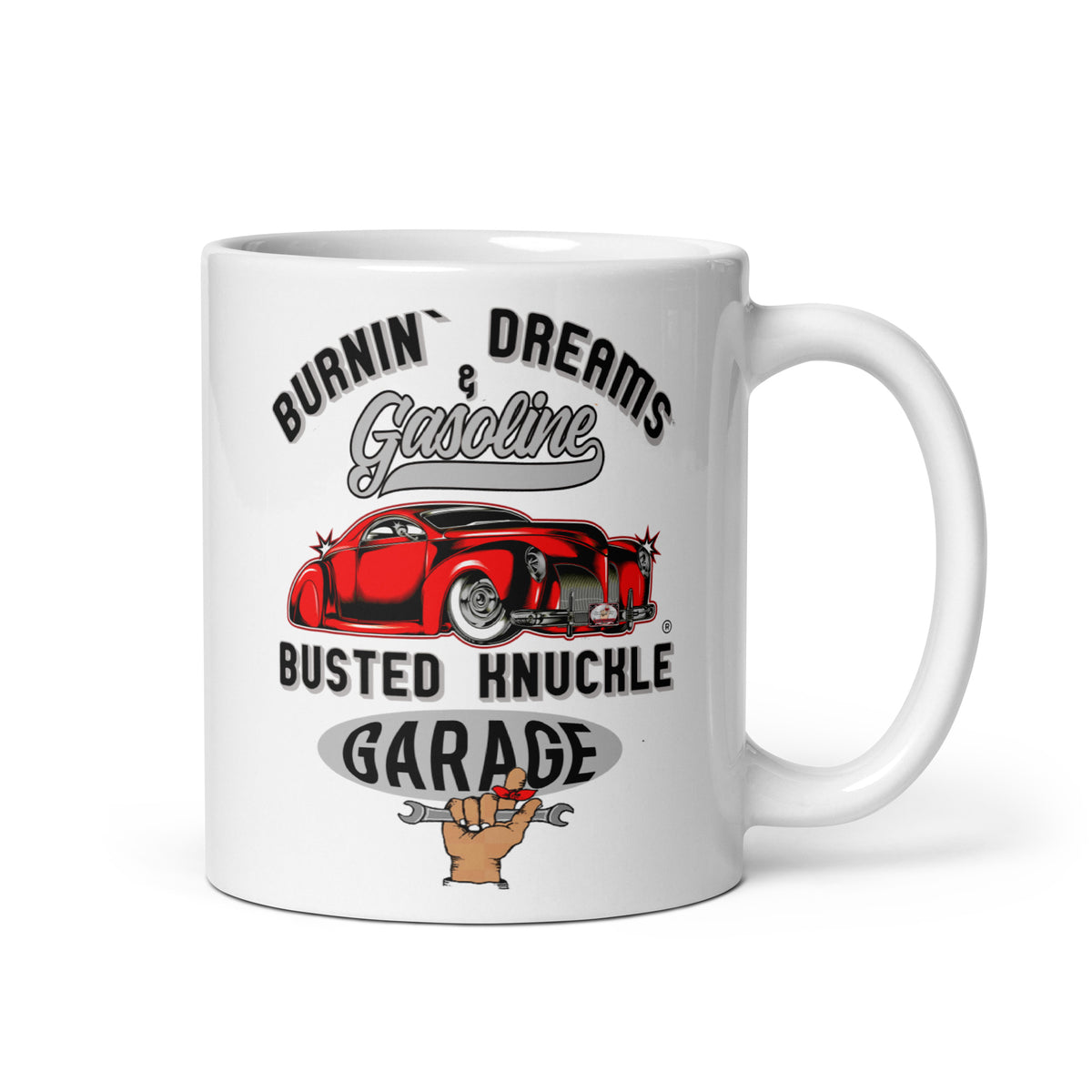 Busted Knuckle Garage Carguy Burnin&#39; Gasoline Hotrod Coffee Mug