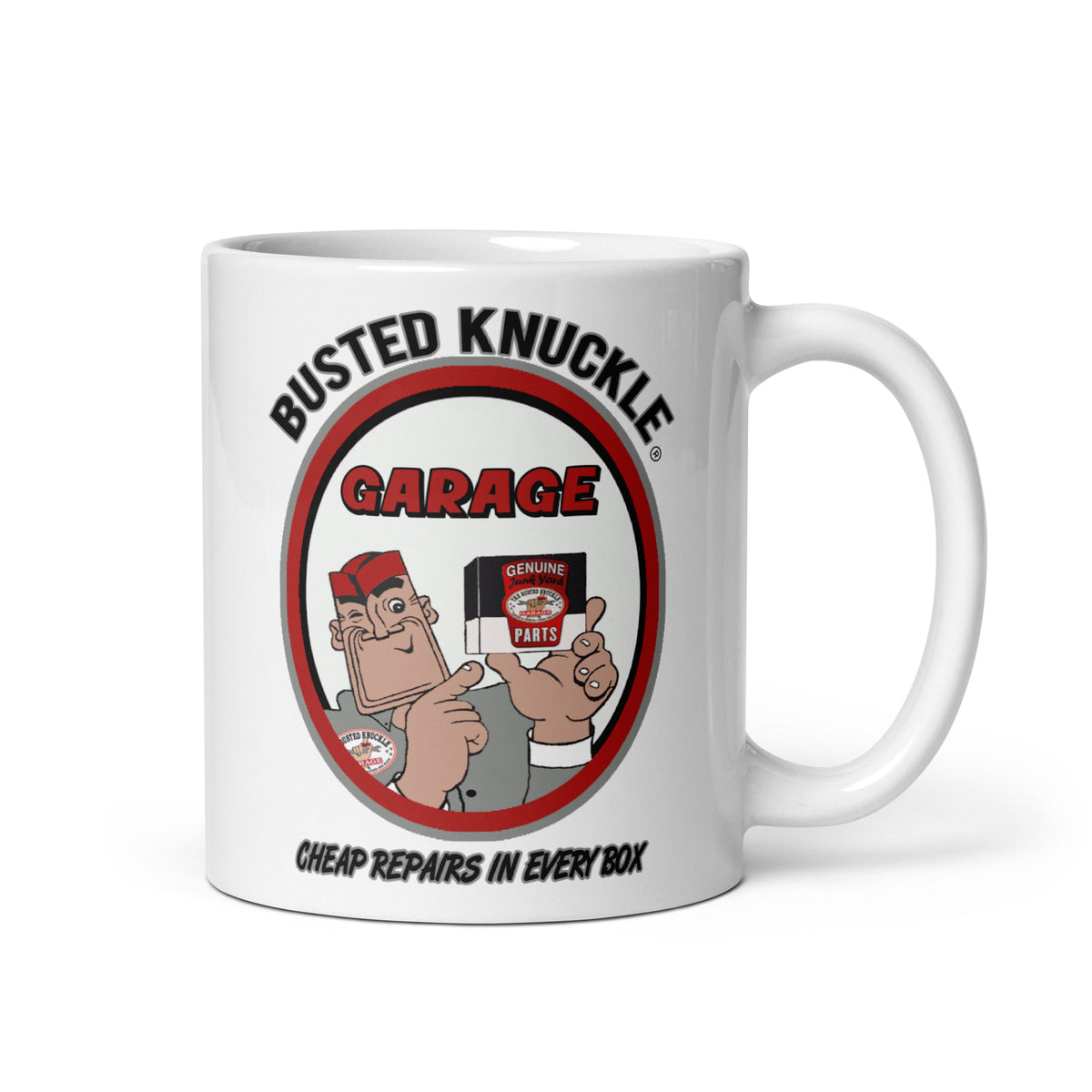 Busted Knuckle Garage Carguy Cheap Repairs Coffee Mug