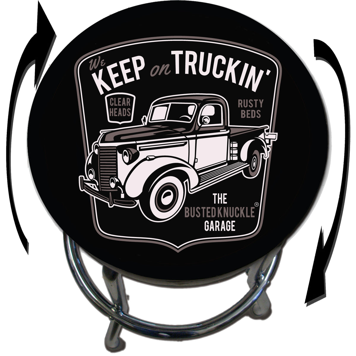 Busted Knuckle Garage Vintage Pickup Truck Shop Stool