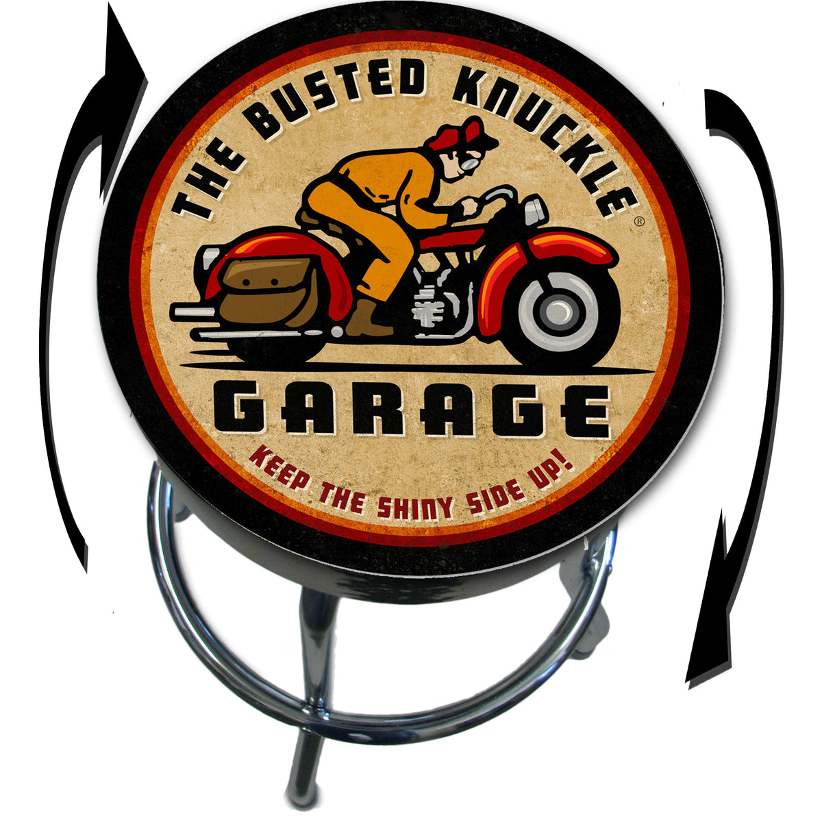 Busted Knuckle Garage Solo Biker Motorcycle Shop Stool