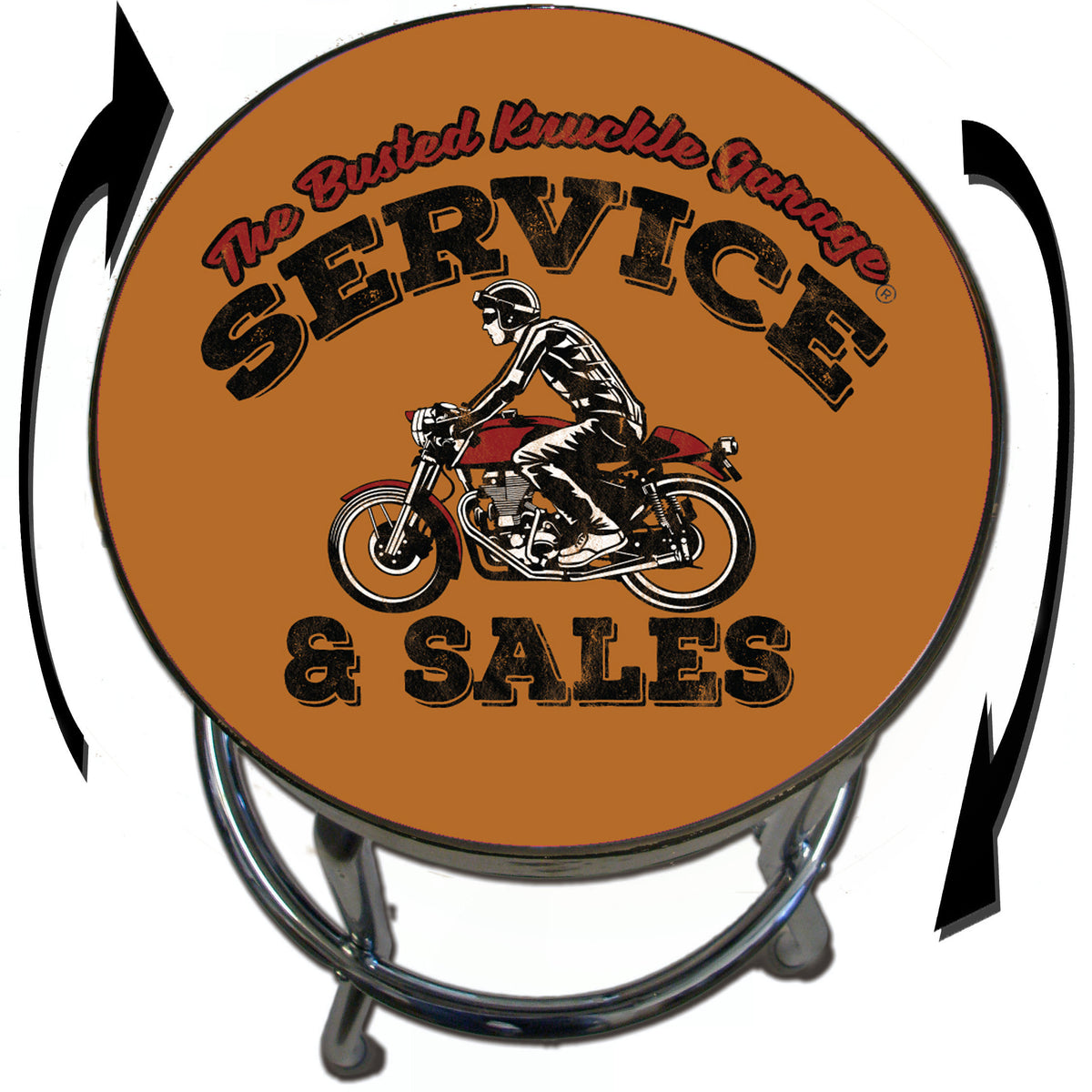 Busted Knuckle Garage Cafe Biker Motorcycle Shop Stool