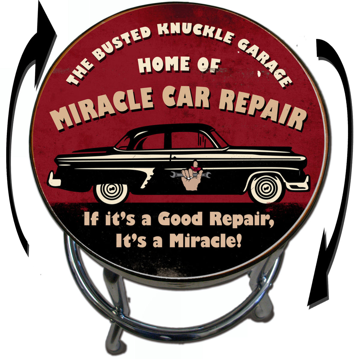 Busted Knuckle Garage Miracle Car Repair Shop Stool