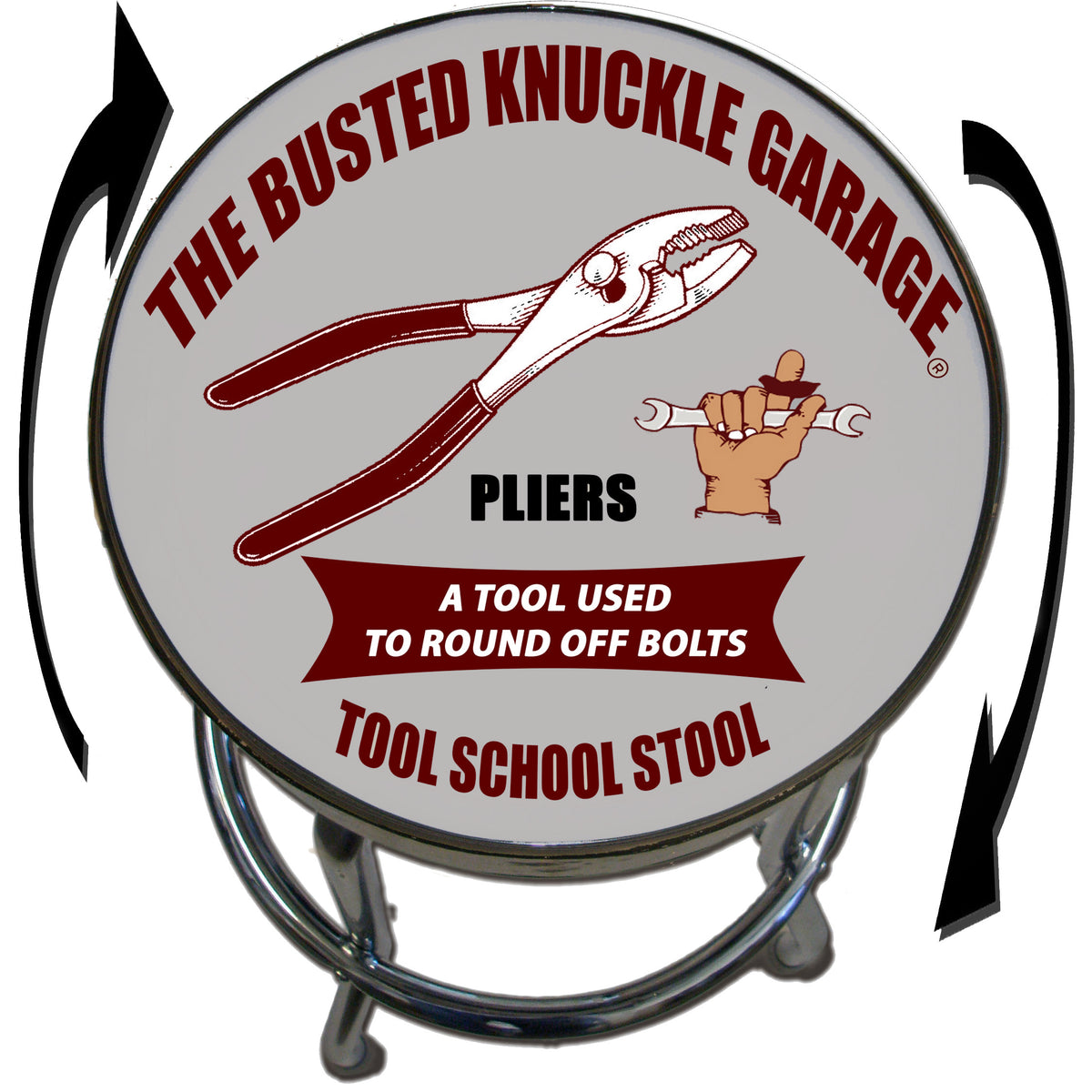 Busted Knuckle Garage Mechanic Pliers Shop Stool