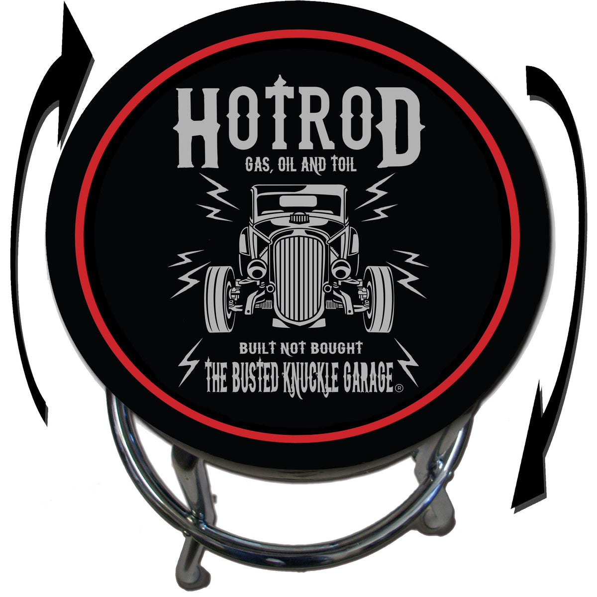Busted Knuckle Garage Hotrod Shop Stool