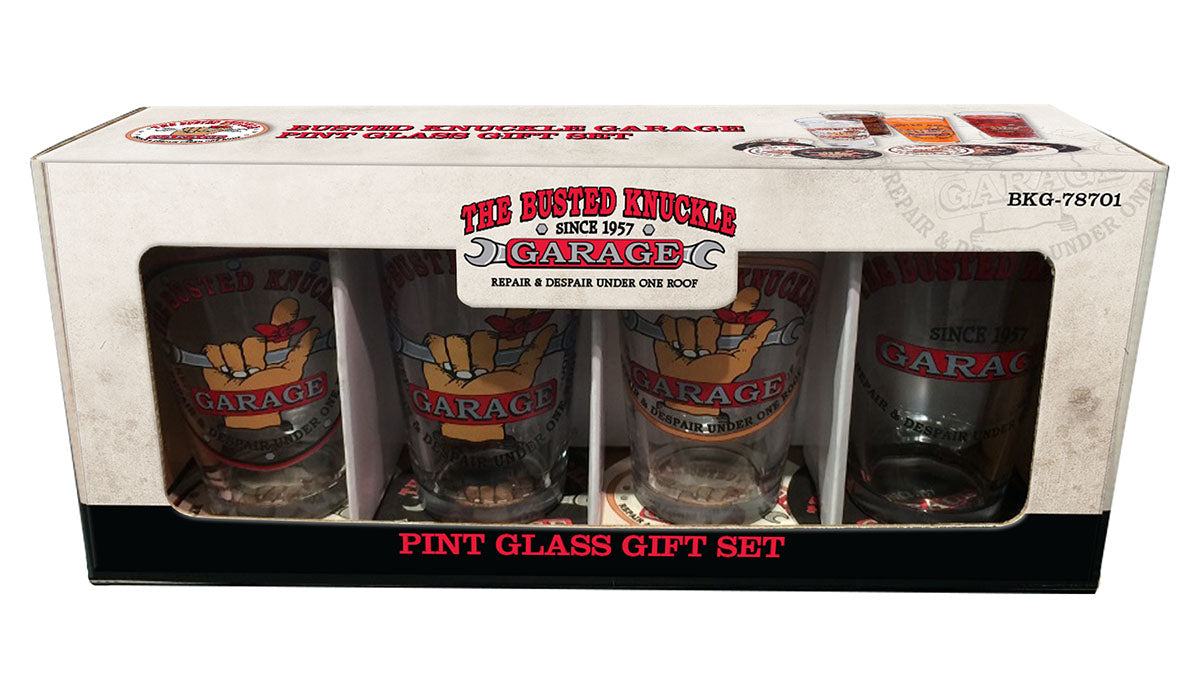 Busted Knuckle Garage Pub Glass Set