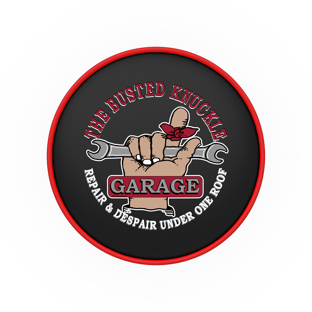 Busted Knuckle Garage Black Top Car Guy Barstool