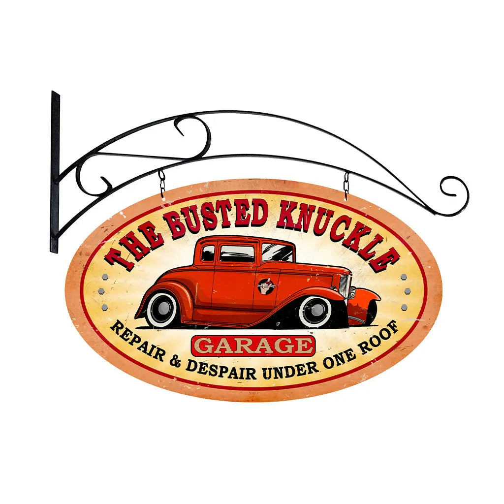 classic gear garage Flange Sign Vintage Hotrod with Hanger