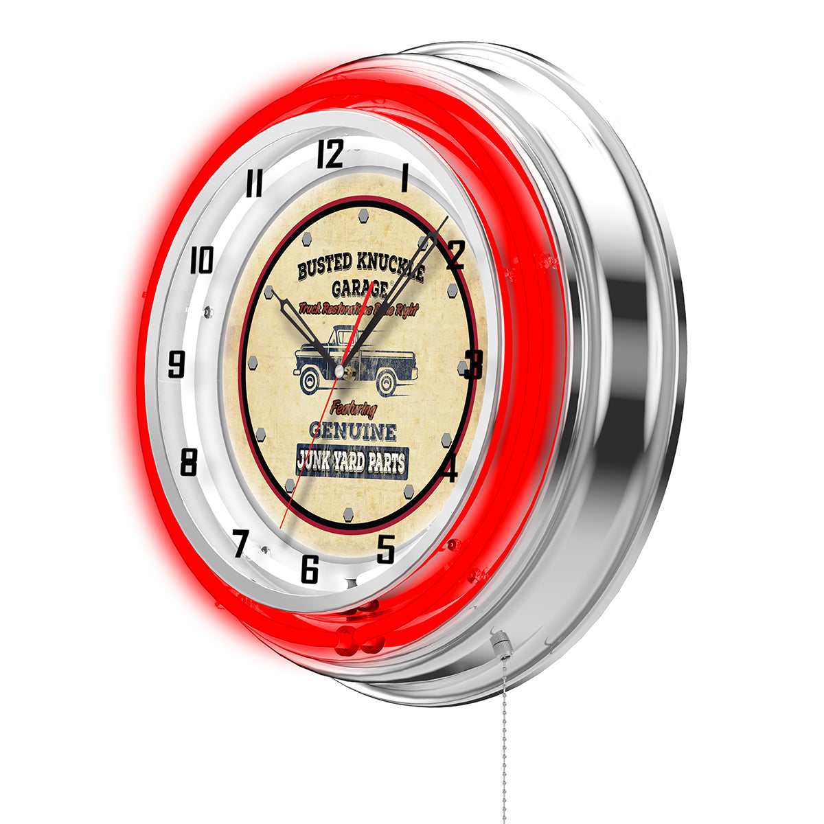 Neon Shop Clock / Busted Knuckle Garage