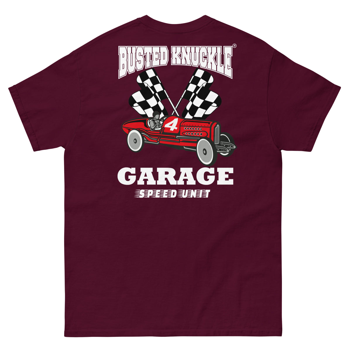 Busted Knuckle Garage Two-Sided Vintage Race Carguy T-Shirt