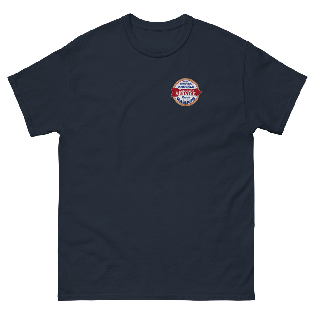 Busted Knuckle Garage Service &amp; Repair Two-Sided Carguy T-Shirt