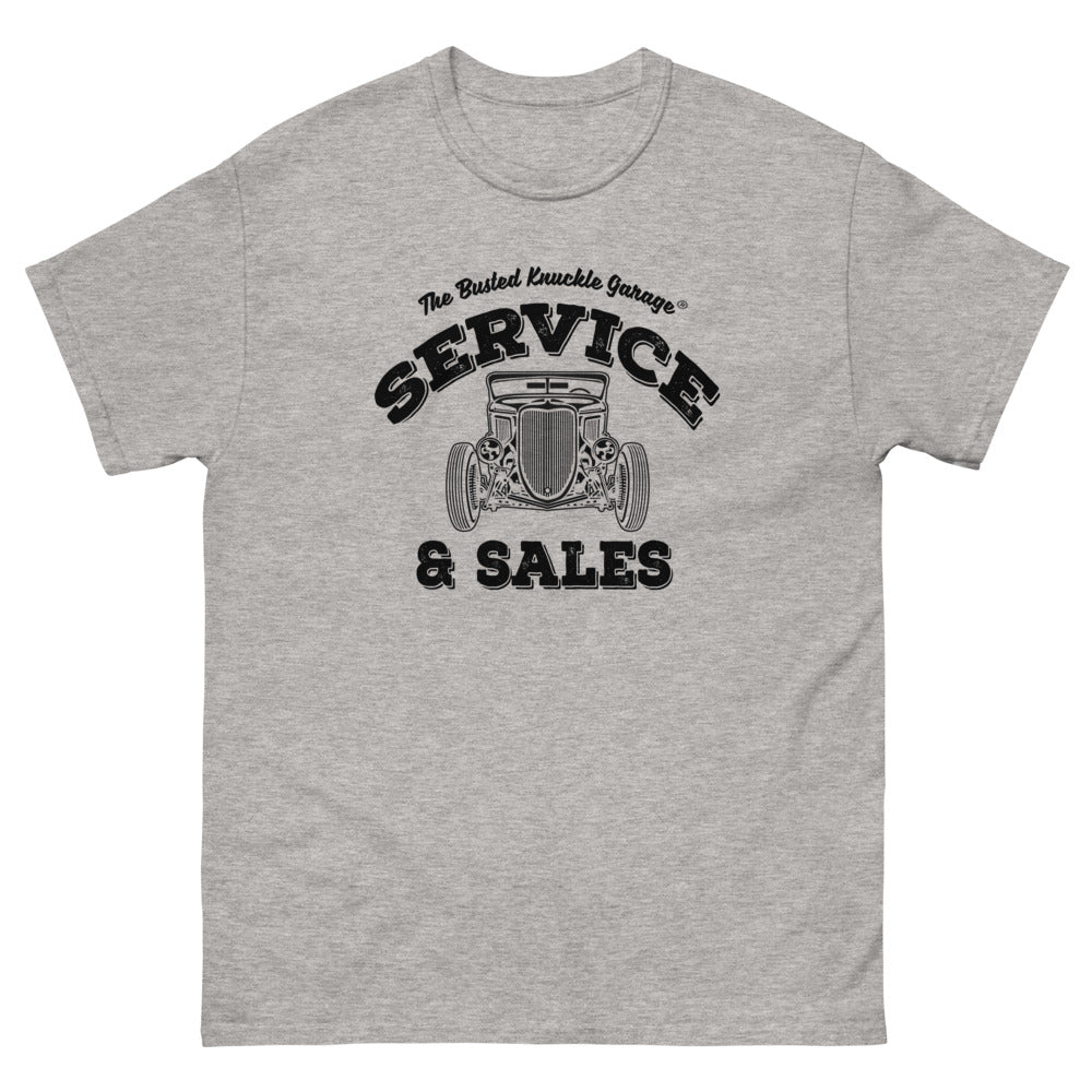 Busted Knuckle Garage Heavyweight Hotrod Sales &amp; Service Carguy T-Shirt