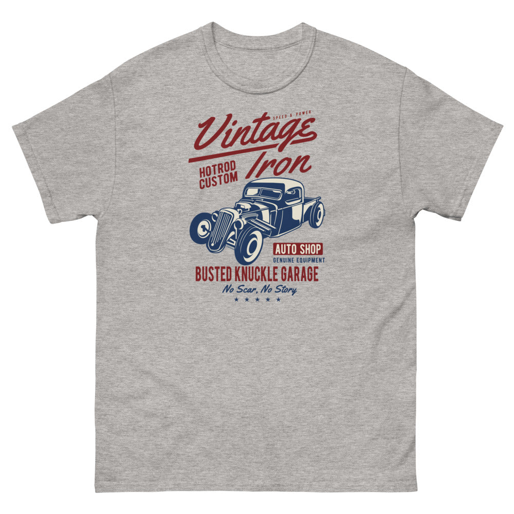 Busted Knuckle Garage Heavyweight Hotrod Pickup Truck Carguy T-Shirt