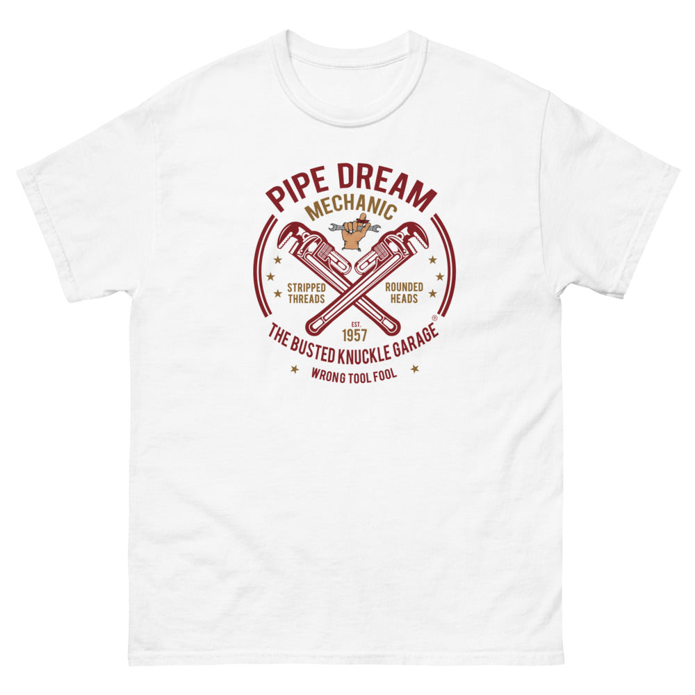 Busted Knuckle Garage Heavyweight Pipe Dream Mechanic Carguy T-Shirt