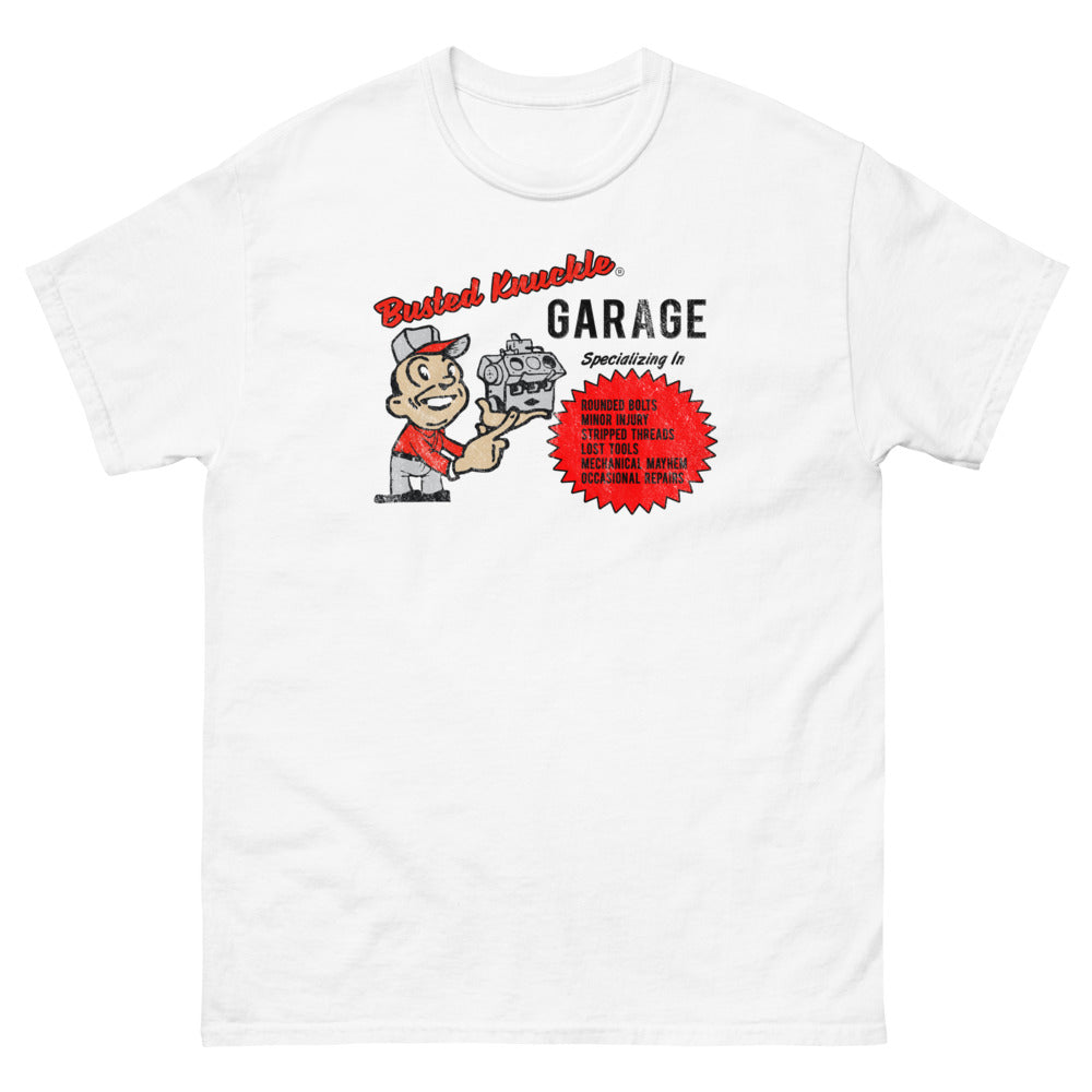 Busted Knuckle Garage Heavyweight Mechanic&#39;s Mayhem Carguy T-Shirt