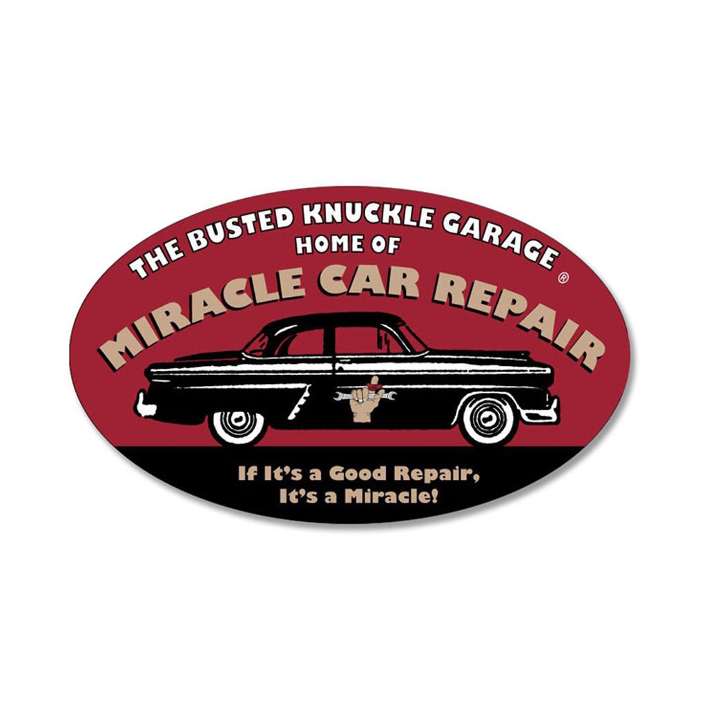 Busted Knuckle Garage Car Repair Oval Sign