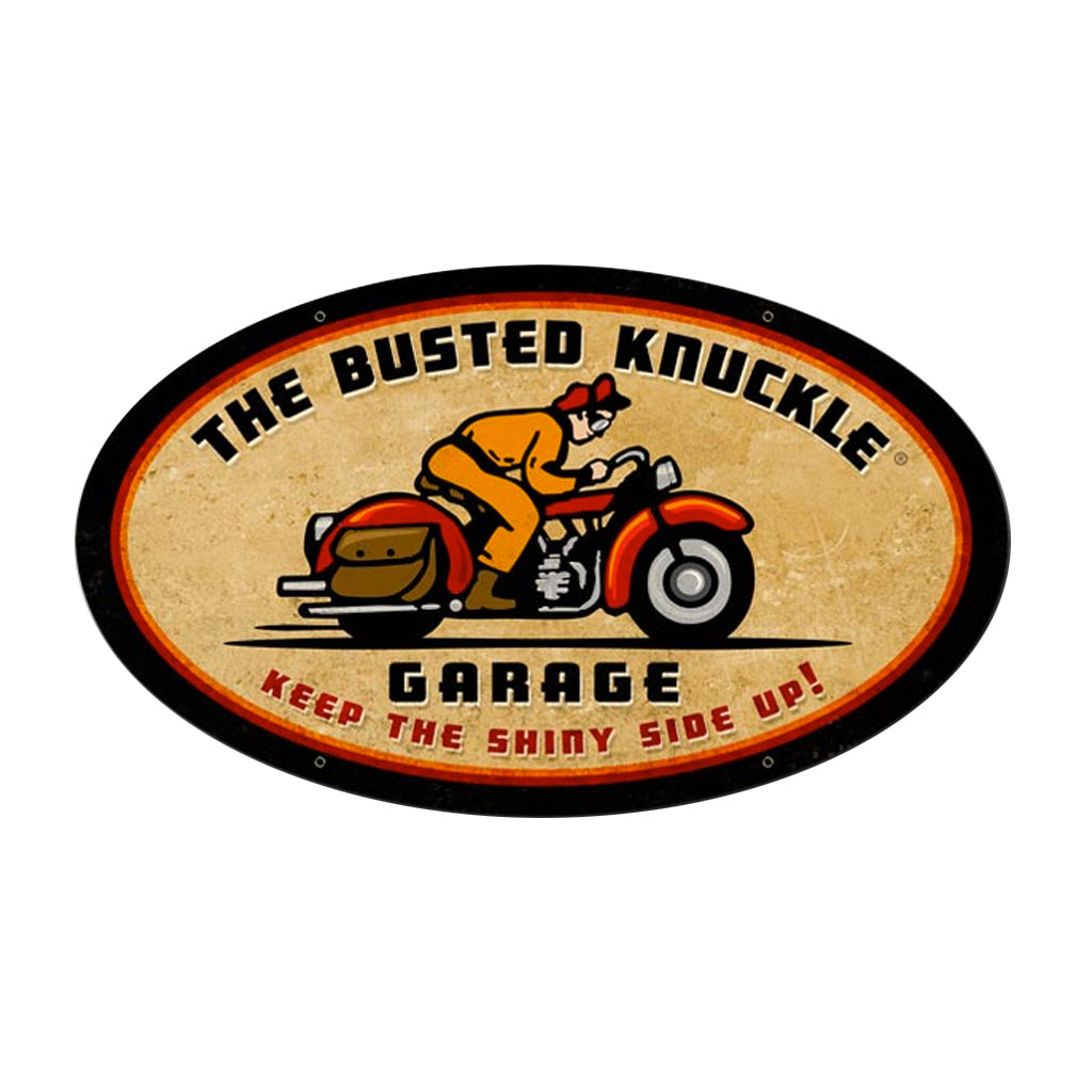 Busted Knuckle Garage Vintage Motorcycle Oval Sign