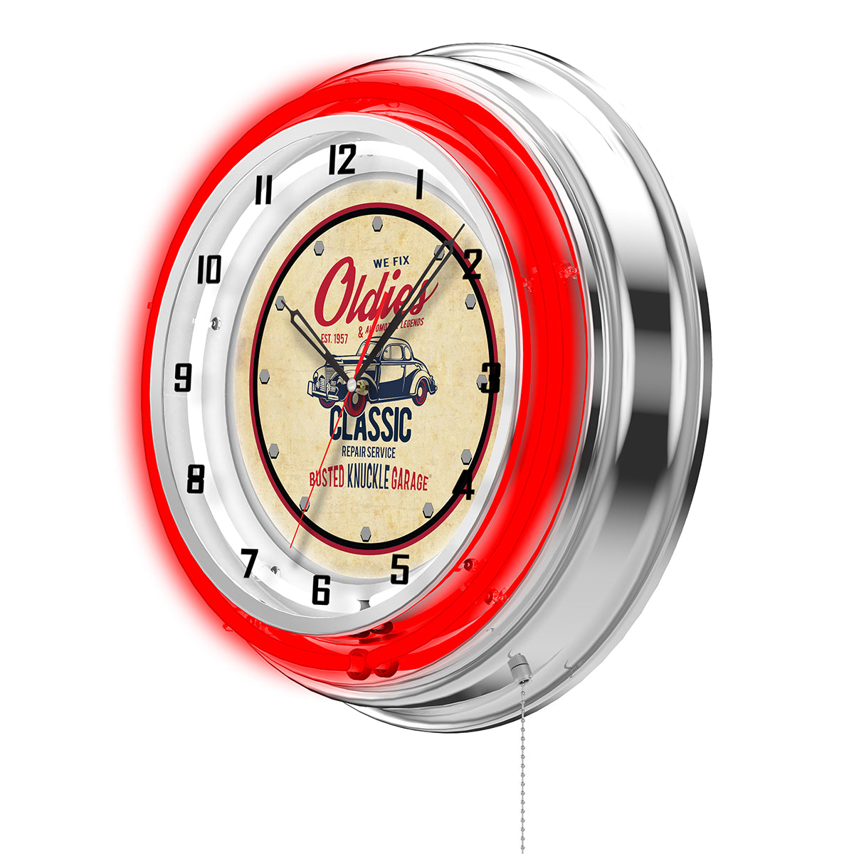 Neon Shop Clock / Busted Knuckle Garage