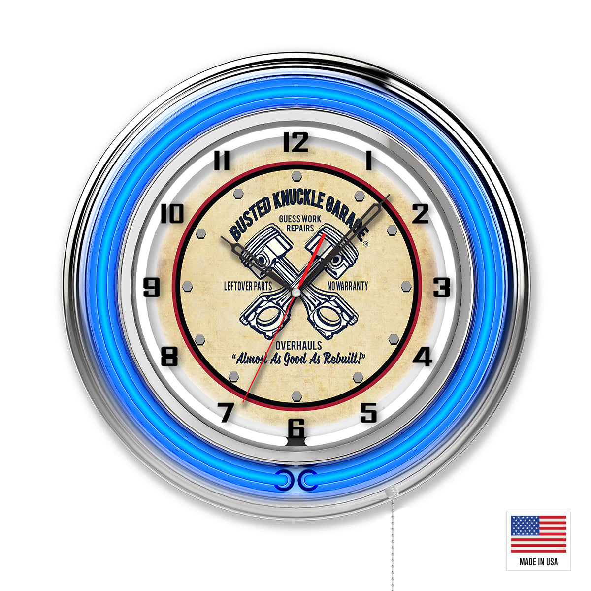 Neon Shop Clock / Busted Knuckle Garage