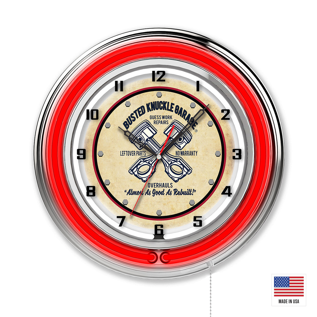 Neon Shop Clock / Busted Knuckle Garage