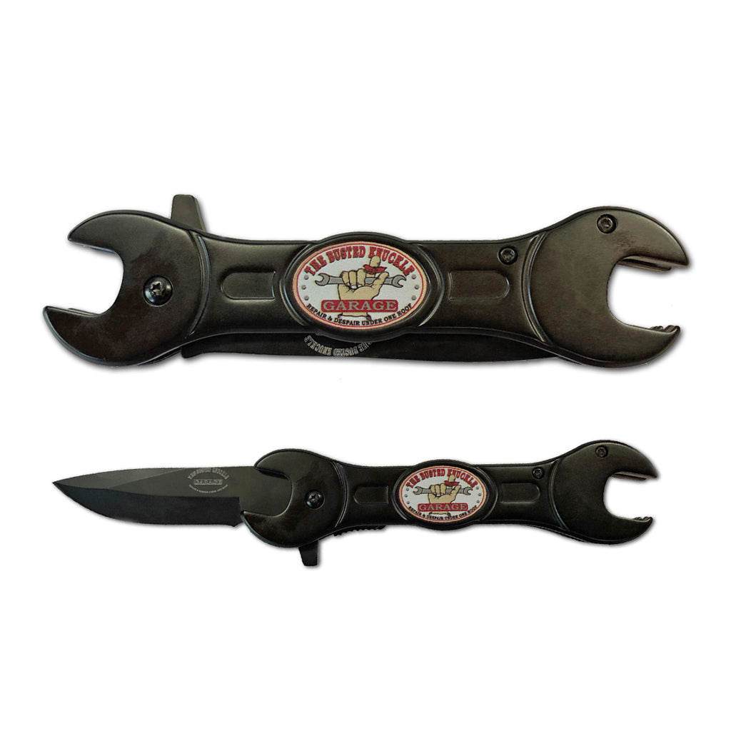 Great Car Gift!  Unique Wrench Style folding  knife with bottle opener.  Includes an attractive gift box as well!